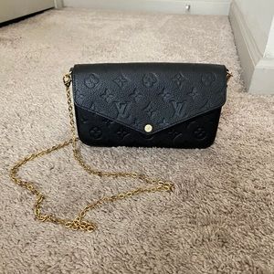 Louis Vuitton black leather félicie pochette